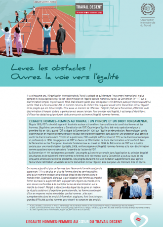 Brochure : levez les obstacles !  Ouvrez la voie vers l'égalité