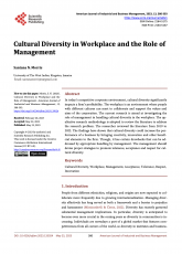 Cultural Diversity in Workplace and the Role of Management 